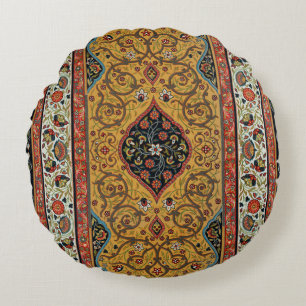 Antique Persian Carpet Elegant Design Round Cushion