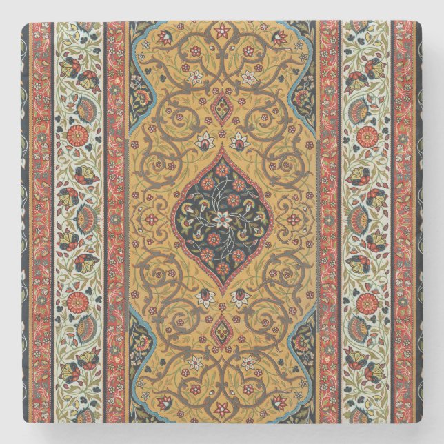 Antique Persian Carpet Elegant Design Stone Coaster (Front)