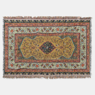 Antique Persian Carpet Elegant Design Throw Blanket