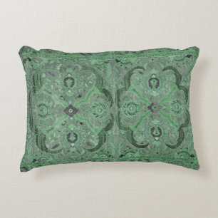 Antique Persian Carpet Green Decorative Cushion