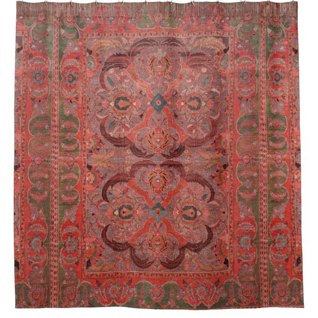 Antique Persian Carpet Red Shower Curtain (Front)