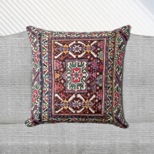 Antique Persian Oriental Rug Design Pillow