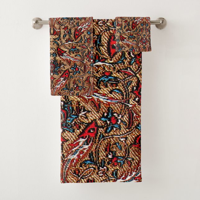 Antique Persian Pattern Bath Towel Set (Insitu)