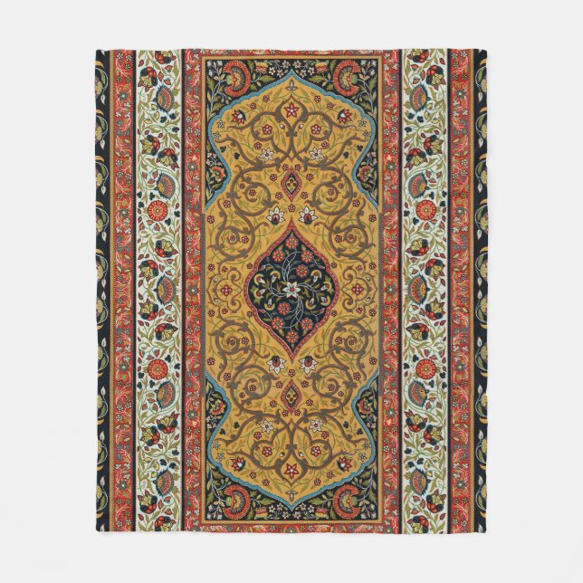 Antique Persian Rich Carpet Elegant Rug Carpet Fleece Blanket (Front)