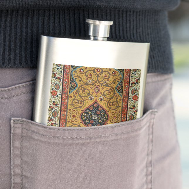 Antique Persian Rich Carpet Elegant Rug Carpet Hip Flask (In Situ)