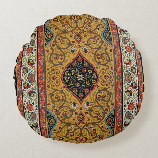 Antique Persian Rich Carpet Elegant Rug Carpet Round Cushion (Front)