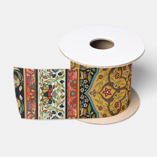 Antique Persian Rich Carpet Elegant Rug Carpet Satin Ribbon