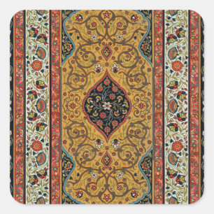 Antique Persian Rich Carpet Elegant Rug Carpet Square Sticker