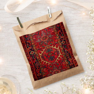 Antique Persian Rug Distressed Vintage Art Pattern Favour Bag