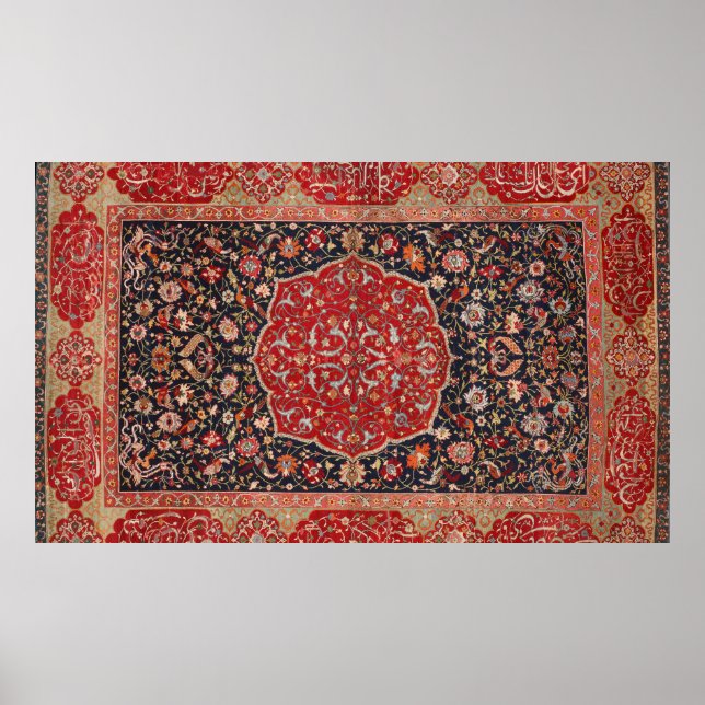 Antique Persian Rug Distressed Vintage Art Pattern Poster (Front)