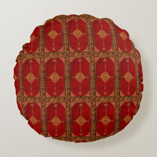Antique Persian rug  - pattern Round Pillow (Front)