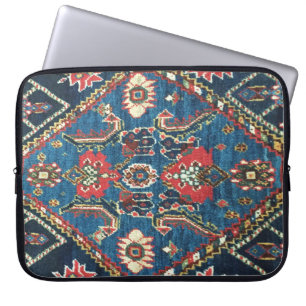 Antique Persian Turkish  Carpet, Blue Laptop Sleeve