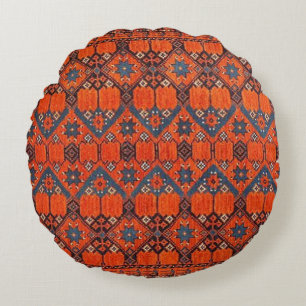 Antique Persian, Turkish Carpet Pattern Round Cushion