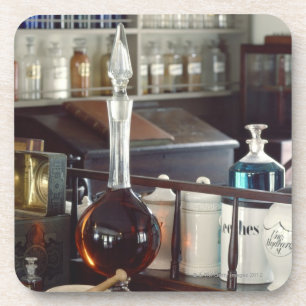 Antique pharmacy bottles coaster