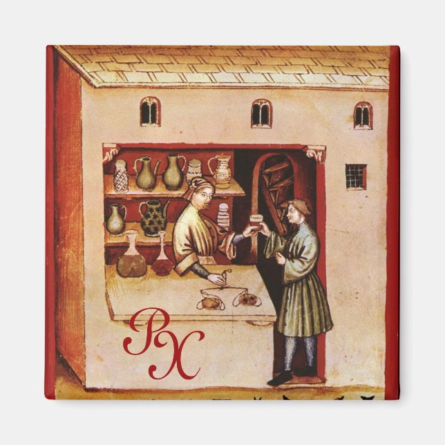 ANTIQUE PHARMACY Medicine, Drug Store,Monogram Magnet (Front)
