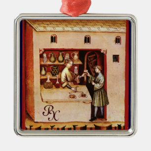 ANTIQUE PHARMACY Medicine, Drug Store,Parchment Metal Tree Decoration