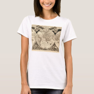 Antique Phillip Eckebrecht 1630 Map of the World T-Shirt
