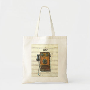 antique phone tote bag
