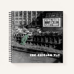 Antique photo Chicago Car colorsplash angry auto Notebook