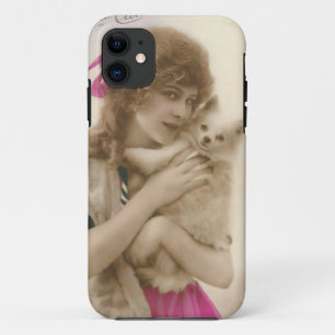 Antique Photo Victorian Woman and Dog iPhone 11 Case