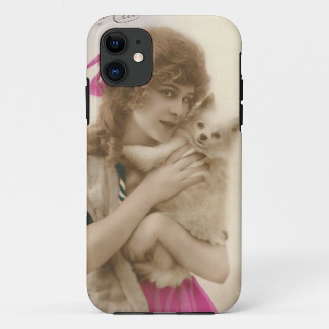 Antique Photo Victorian Woman and Dog Case-Mate iPhone Case (Back)