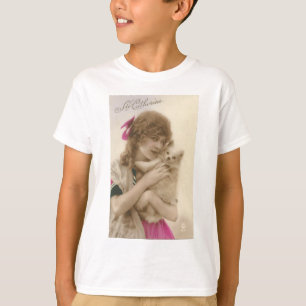 Antique Photo Victorian Woman and Dog T-Shirt