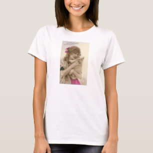 Antique Photo Victorian Woman and Dog T-Shirt