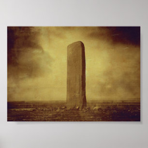 Antique Photograph of a Monolith on Mars Poster