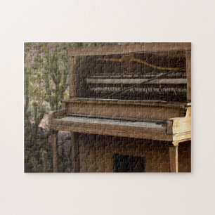 Antique Piano in desert Jigsaw Puzzle