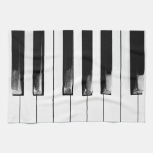 Antique Piano Keys Keyboard Tea Towel