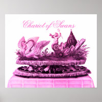 ANTIQUE PINK CHARIOT OF SWANS AND CUPCAKES