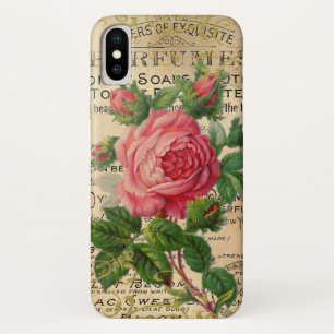 Antique Pink French Roses iPhone X Case