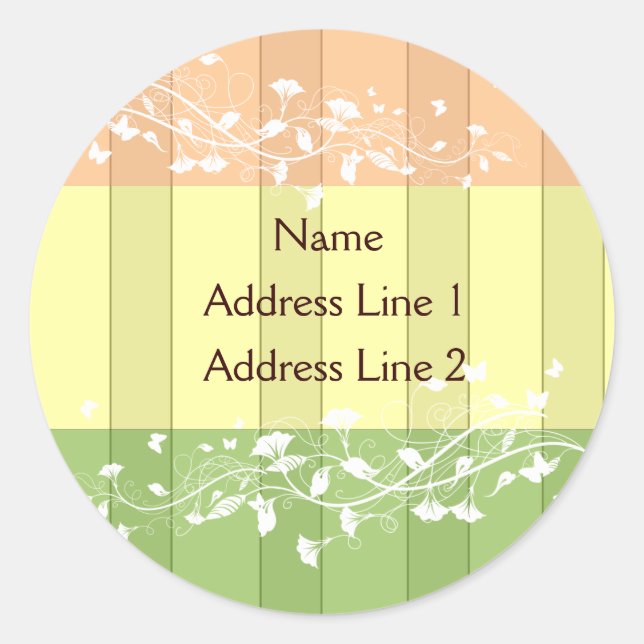 Antique Pink Green Stripe Address Labels (Front)