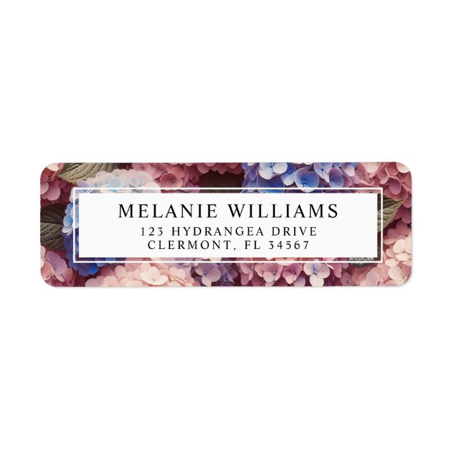 Antique Pink Hydrangea Custom Return Address Label (Front)