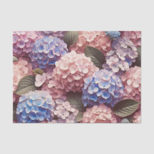 Antique Pink Purple Hydrangea Decoupage Tissue Tissue Paper