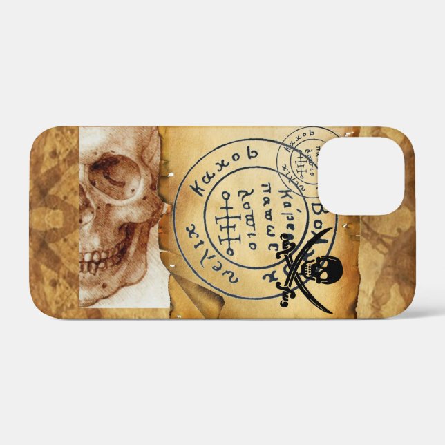 ANTIQUE  PIRATES TREASURE MAP ,SKULL AND SWORDS Case-Mate iPhone CASE (Back (Horizontal))