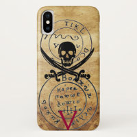 ANTIQUE  PIRATES TREASURE MAP ,SKULL AND SWORDS