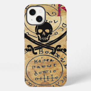 ANTIQUE PIRATES TREASURE MAP ,SKULL AND SWORDS iPhone CASE