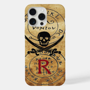 ANTIQUE PIRATES TREASURE MAP ,SKULL AND SWORDS iPhone CASE