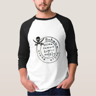ANTIQUE  PIRATES TREASURE MAP ,SKULL AND SWORDS T-Shirt