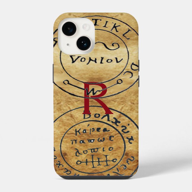 ANTIQUE  PIRATES TREASURE MAPS MONOGRAM iPhone CASE (Back)
