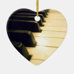 Antique Player Piano Keys Ceramic Ornament