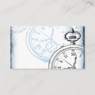 Antique Pocket Watch Clock Collage Time Machine Business Card