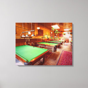 Antique Pool Tables Canvas Print