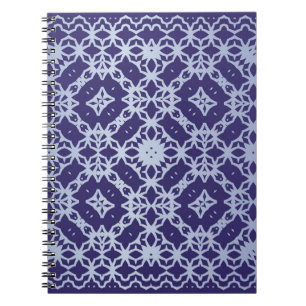 Antique portuguese azulejo ceramic. Graphic design Notebook