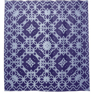 Antique portuguese azulejo ceramic. Graphic design Shower Curtain