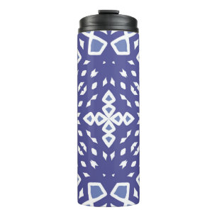 Antique portuguese azulejo ceramic. original thermal tumbler