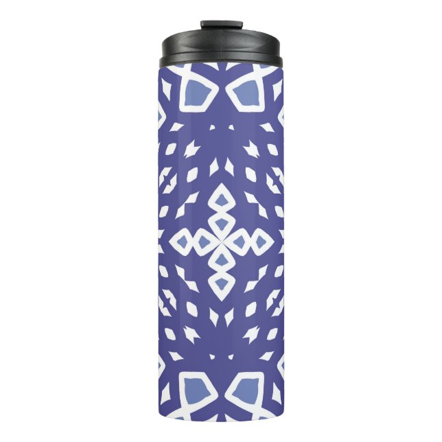 Antique portuguese azulejo ceramic. original thermal tumbler (Front)