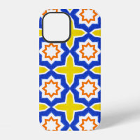 Antique portuguese tiles. Blue and yellow Azulejos