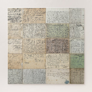 Antique Postcards French Vintage Background Jigsaw Puzzle